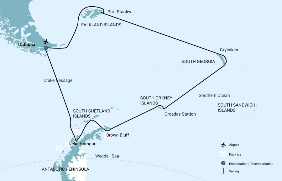 Cruise route Cruise route
