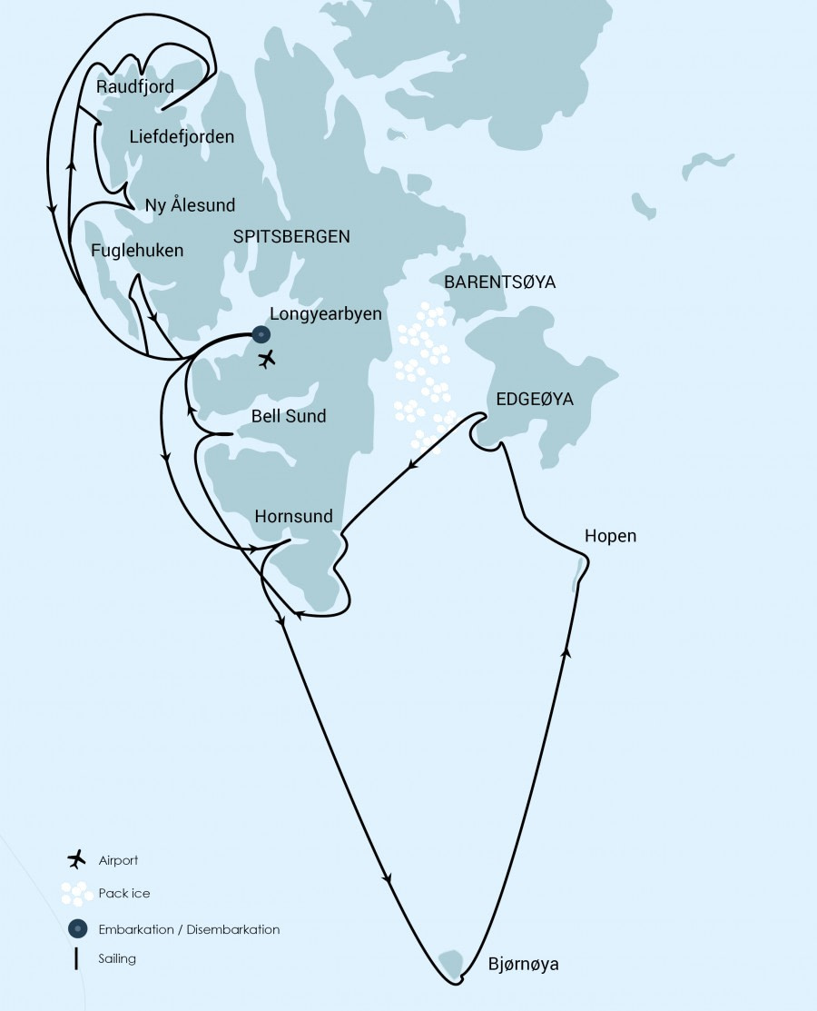 Cruise route Cruise route