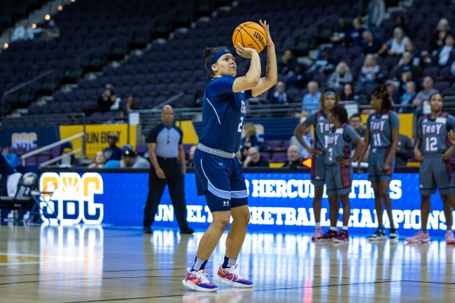 Game action during Game Eight of the Sun Belt Women's Basketball Championship between Old Dominion and Troy at Pensacola Bay Center on March 3, 2023 in Pensacola, Florida. (Photograph by AJ Henderson / Sun Belt Conference)