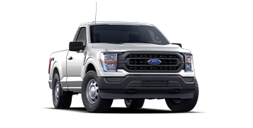 3/4 Passenger side view of silver Ford F-150