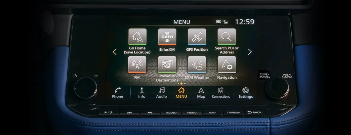 2024 Nissan Z 9-Inch Touch-Screen Display Illustrating Nissanconnect Services