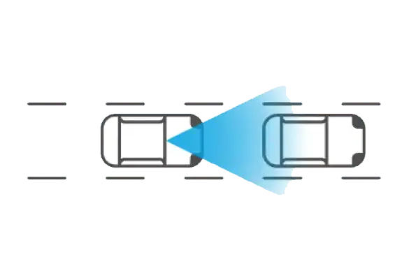 2024 Nissan Z Illustration Of Car Using Sensors To Detect Traffic Ahead Showing Advanced Driver Assist And Safety Technology