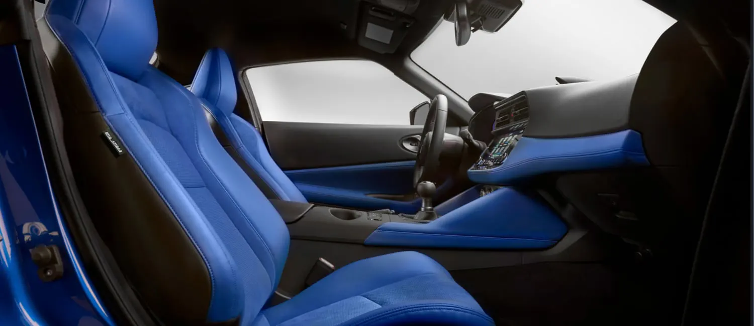 2024 Nissan Z Cockpit And Performance Seats In Blue Leather / Synthetic Suede