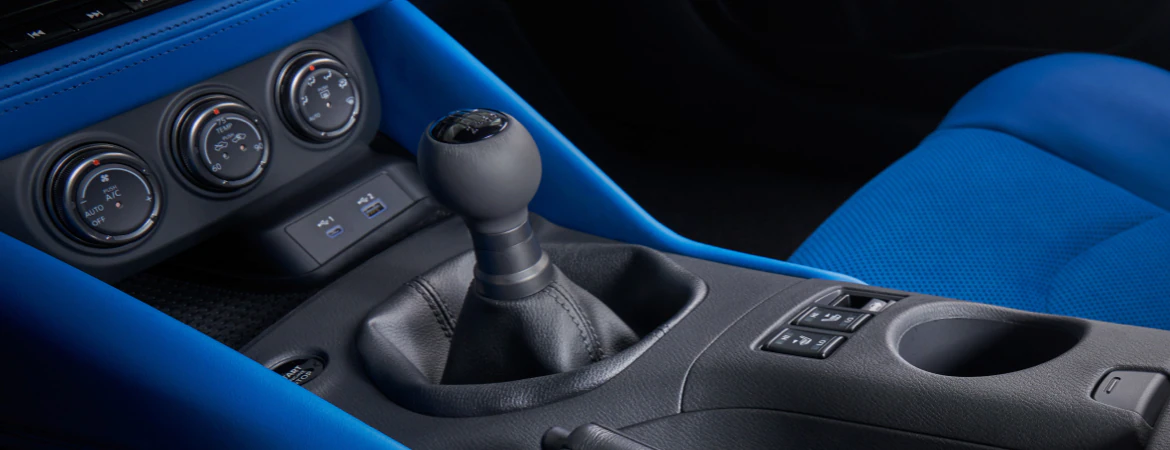 2024 Nissan Z Center Console And Shift Knob Illustrating 6-Speed Manual Transmission