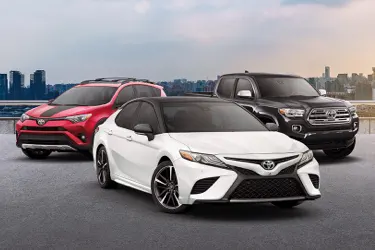 Lineup of Toyota vehicles