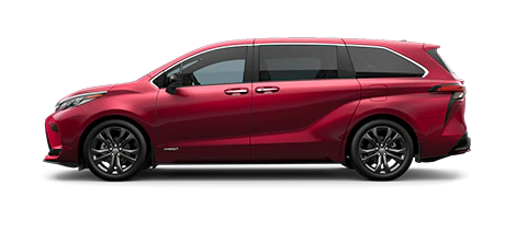 Driver side view of red Sienna XSE