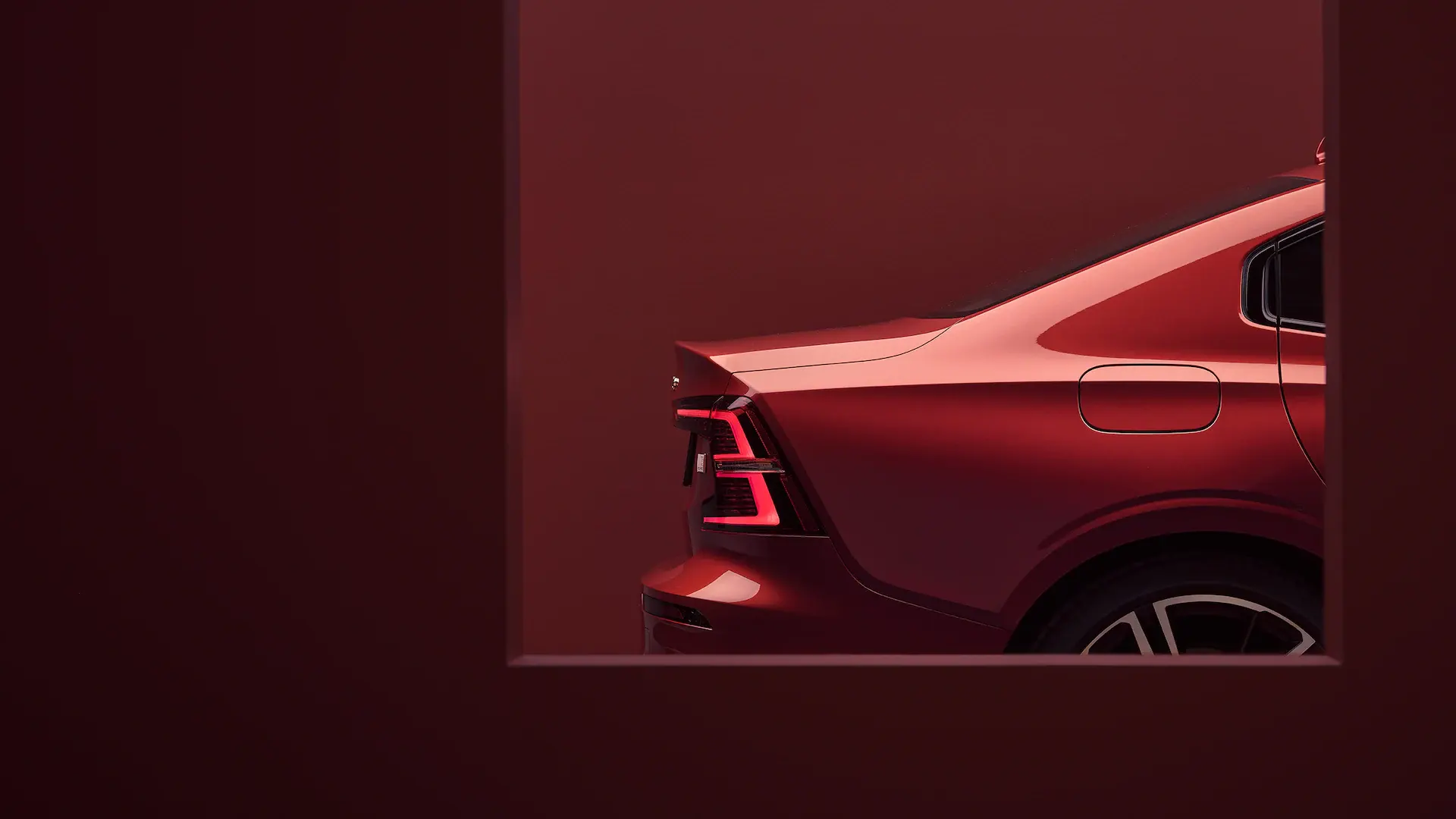 Cropped close-up view of red S60
