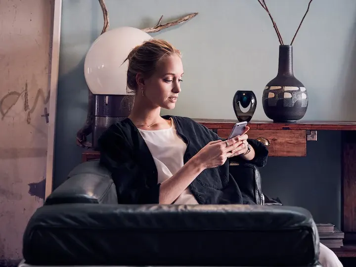 Woman looking at cellphone