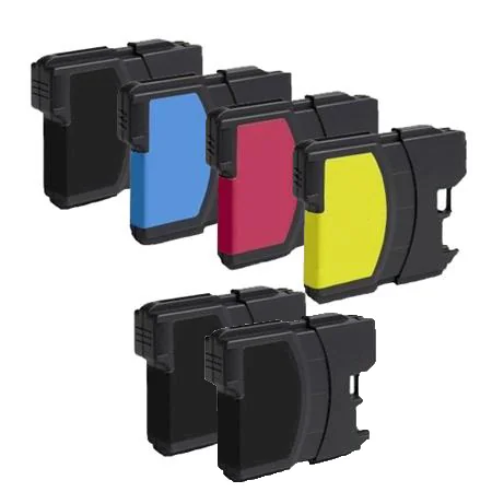 Compatible Brother LC61BK/C/M/Y Full Set +  2 EXTRA Black Ink Cartridges (6 Pack)  Multipack