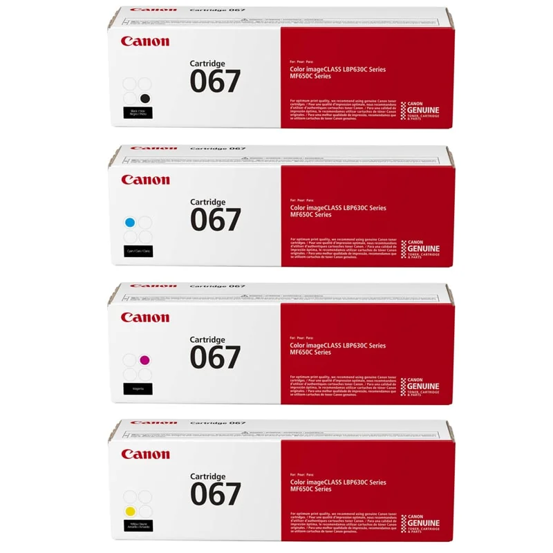 Canon 067BK/C/M/Y Full Set Original Standard Capacity Toner Cartridges (4 Pack)