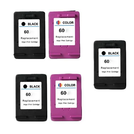 Compatible HP 60 2 Full set + 1 EXTRA Black Ink Cartridges (5 Pack)  Multipack