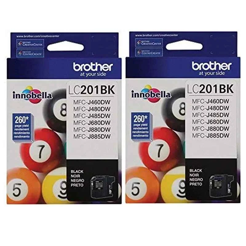 Brother LC201BK Black Original Standard Capacity Ink Cartridges Twin Pack (2 Pack)