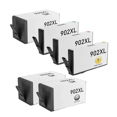 Compatible HP 902XL BK/C/M/Y 1 Full set + 2 EXTRA Black High Capacity Ink Cartridges (6 Pack)  Multipack