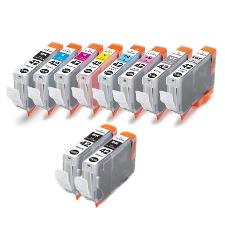 Compatible Canon CLI-42 Full Set + 2 EXTRA Black Inkjet Cartridges (10 Pack)  Multipack