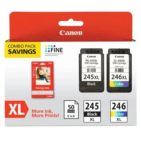 Canon PG-245XL/CL-246XL Black/Color Multipack Original High Capacity Ink Cartridges (8278B005)