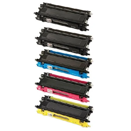 Compatible Brother TN210BK Full Set + 1 EXTRA Black Toner Cartridge (5 Pack)  Multipack
