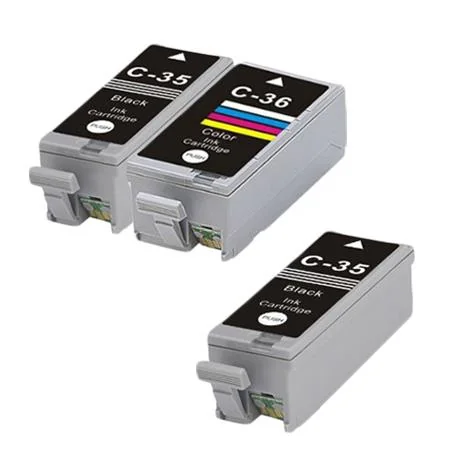 Compatible Canon PGI-35/CLI-36 Full Set + 1 EXTRA Black Inkjet Cartridges (3 Pack)  Multipack