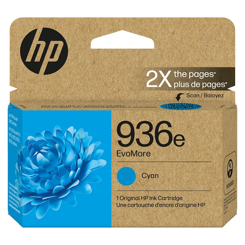 HP 936e EvoMore Cyan Original High Capacity Ink Cartridge (4S6V3LN)