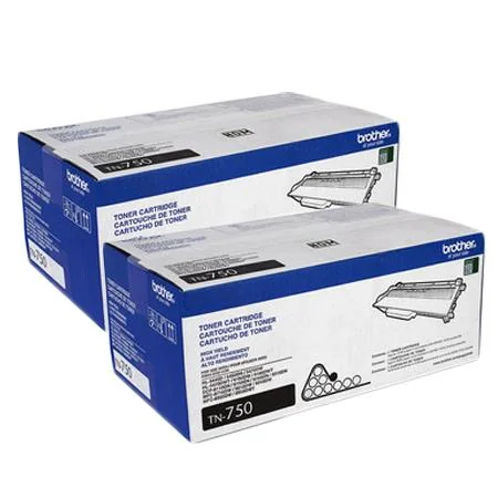 Brother TN750 Black Original High Capacity Toner Cartridges Twin Pack (2 Pack)