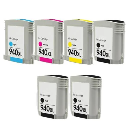 Compatible HP 940XL Full Sets + 2 EXTRA Black Ink Cartridges (6 Pack)  Multipack