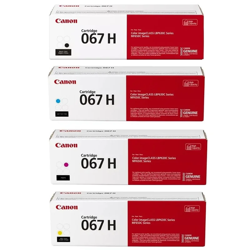 1 Full Set of Canon 067HBK and 1 x Colour Set 067HC/M/Y Original High Capacity Toner Cartridges