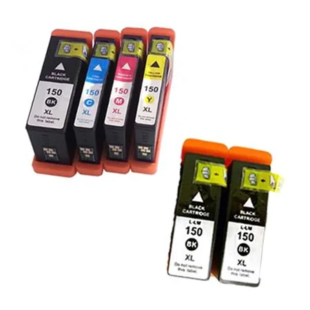 Compatible Lexmark 150XL Full Set + 2 EXTRA Black Inkjet Cartridges (6 Pack)  Multipack