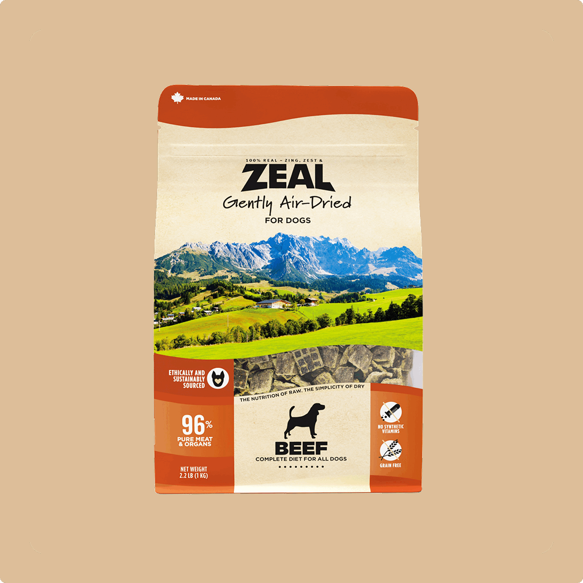 Canada Air-Dried Food Beef Recipe For Dogs - 2.2 lb