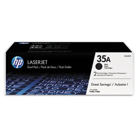 HP 35A (CB435AD) Original Black Laser Toner Cartridge (Twin Pack)