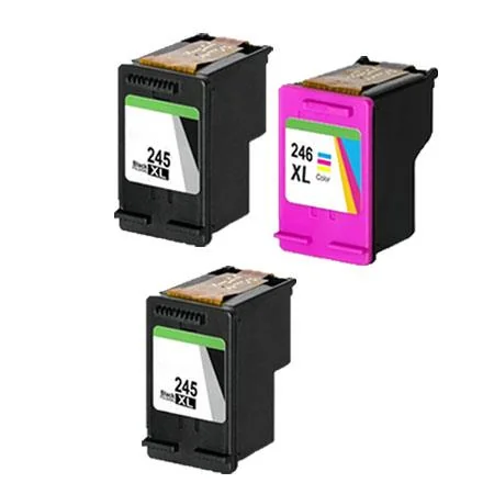 Compatible Canon PG-245XL/CL-246XL Full Set + 1 EXTRA Black Inkjet Cartridges (3 Pack)  Multipack