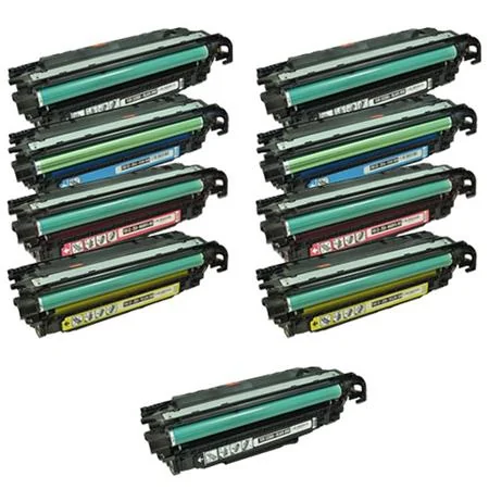 Compatible HP CE250A/53A 2 Full Sets + 1 EXTRA Black Toner Cartridges (9 Pack)  Multipack