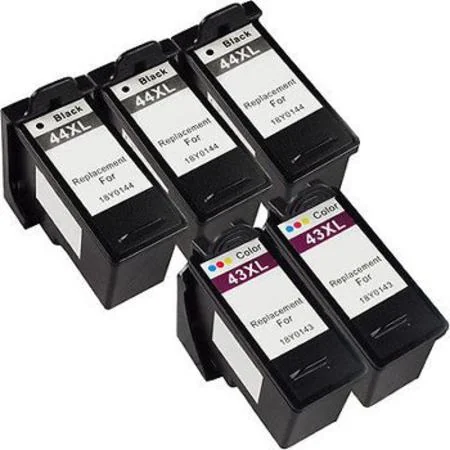 Compatible Lexmark No.44XL/No.43XL 2 Full Sets + 1 EXTRA Black Inkjet Cartridges (5 Pack)  Multipack