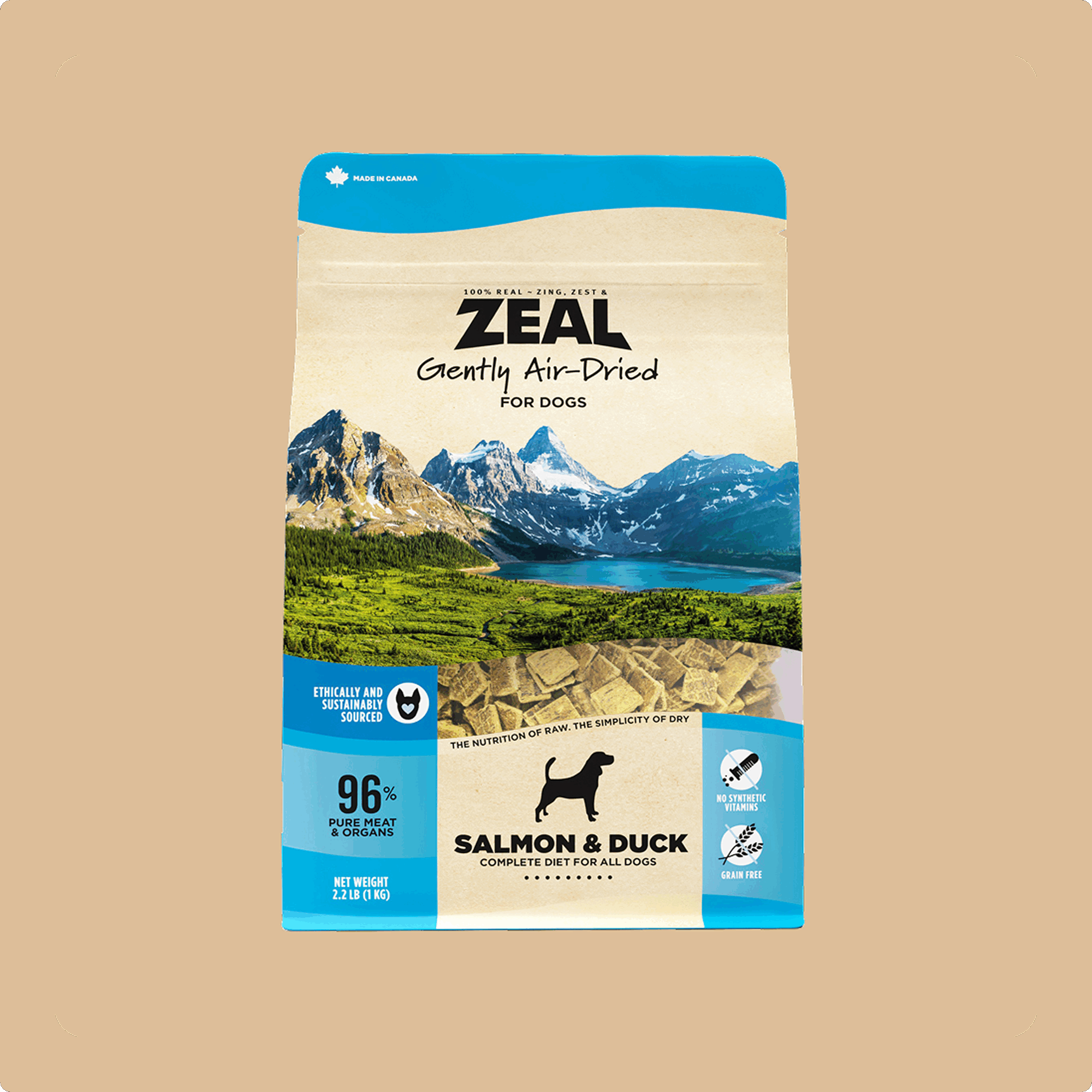 Canada Air-Dried Food Salmon & Duck Recipe For Dogs - 2.2 lb