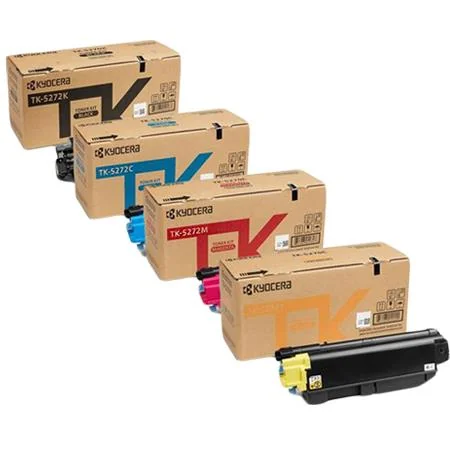 Kyocera TK-5272K/C/M/Y Full Set Original Toner Cartridges (4 Pack)