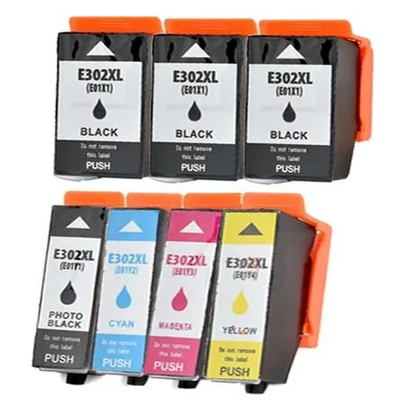Compatible Epson 302XL Full Set + 2 EXTRA Black Ink Cartridges (7 Pack)  Multipack
