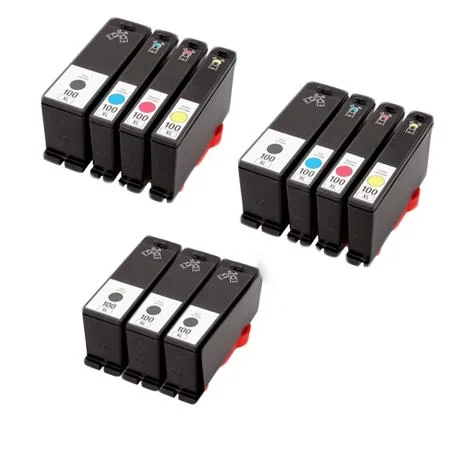 Compatible Lexmark 100XL 2 Full Sets + 3 EXTRA Black Inkjet Cartridges (11 Pack)  Multipack