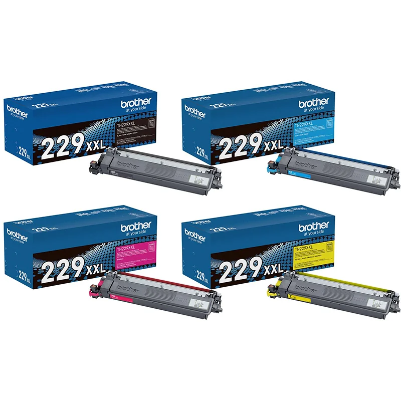 Brother TN229XXL BK/C/M/Y Full Set Original Super High Yield Toner Cartridges (4 Pack)