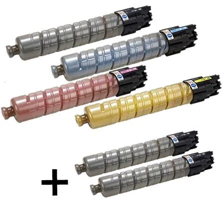 Compatible Ricoh 841813//14/15/16 Full Set + 2 EXTRA Black Toner Cartridges (6 Pack)  Multipack