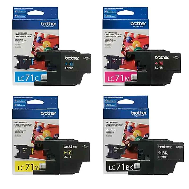 Brother MFC-J280W Printer Ink Cartridges (4 Pack) -LC71BK Multipack Original
