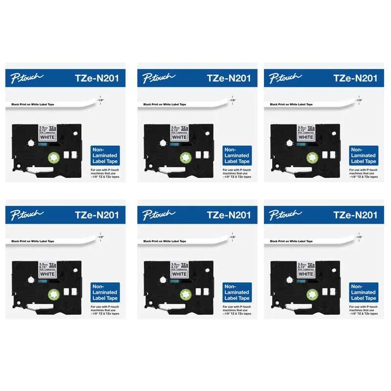 Brother PT-128AF Printer Ink Cartridges (6 Pack) -TZEN201 Multipack Original