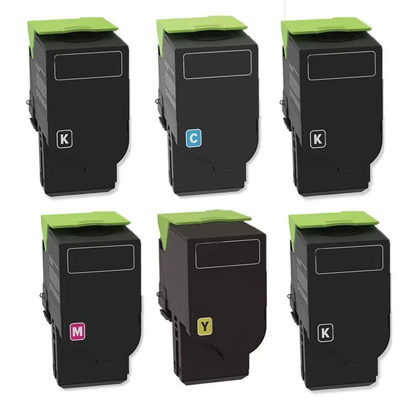 Compatible Lexmark 78C10K0/Y0 Standard Yield Full Set+2 EXTRA Black Toner Cartridges (6 Pack)