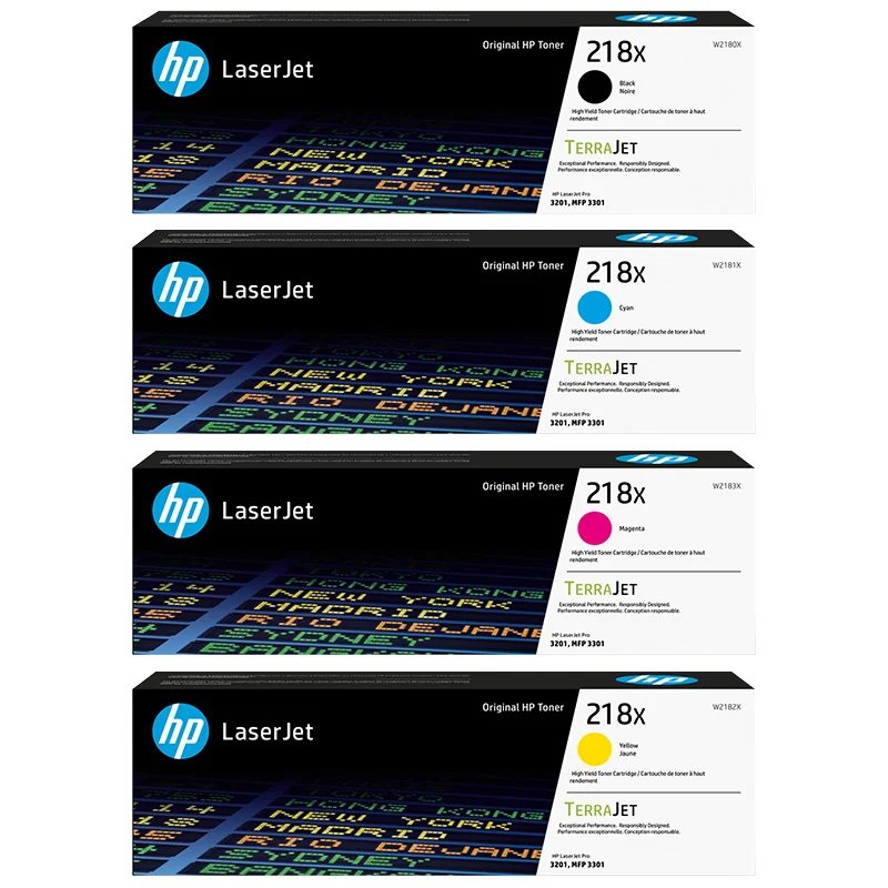 1 Full Set HP 218X BK/C/M/Y Original High Yield Toner Cartridges