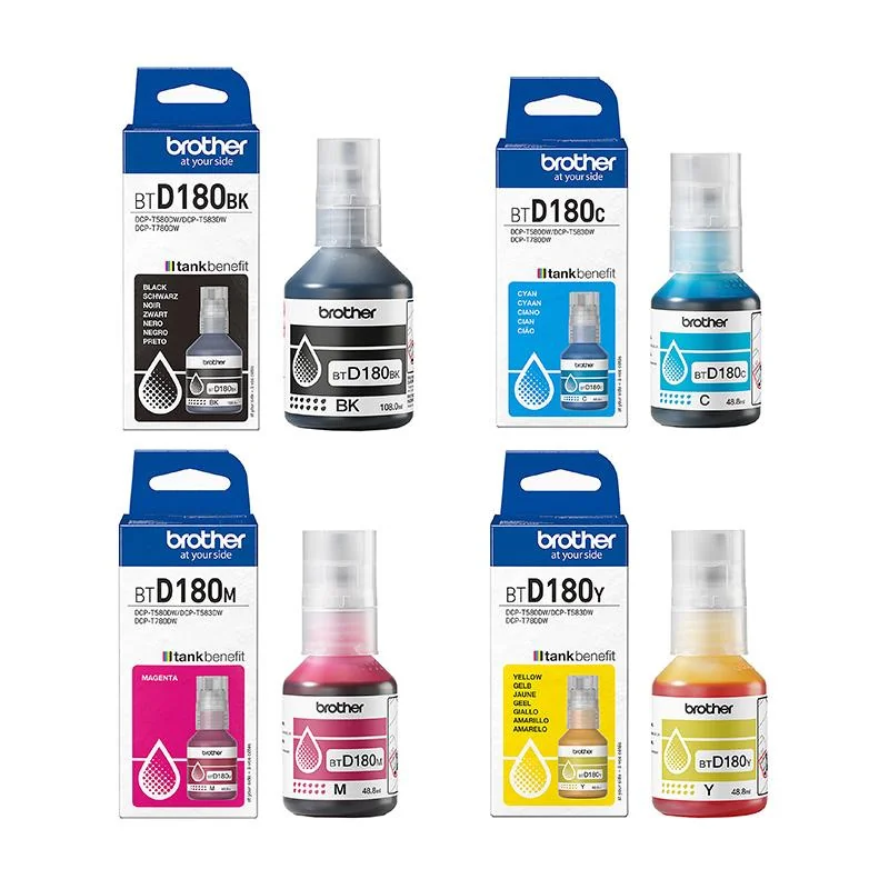 Brother BTD180BK/C/M/Y Full Set Original Standard Yield Ink Bottles (4 Pack)