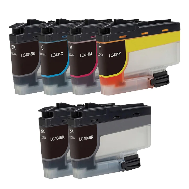 Compatible Brother LC404 BK/Y Full Set + 2 EXTRA Black Standard Capacity Ink Cartridges (6 Pack)