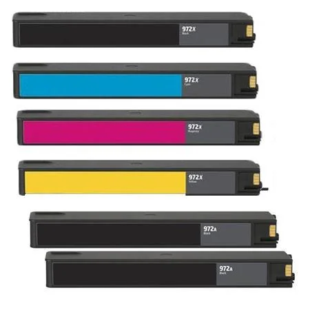 Compatible HP 972X BK/C/M/Y Full set + 2 EXTRA Black High Yield Ink Cartridges (6 Pack)  Multipack