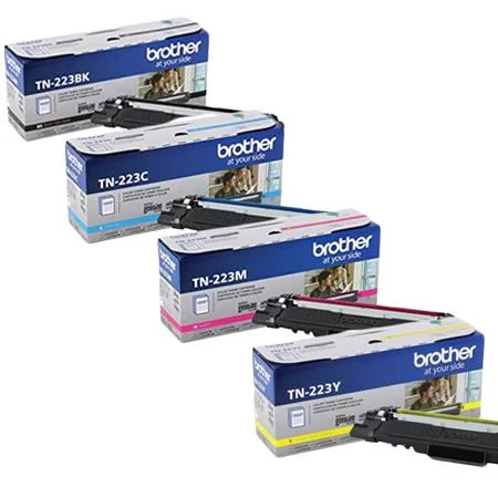 Brother TN223BK/C/M/Y Full Set Original Standard Capacity Toner Cartridges (4 Pack)