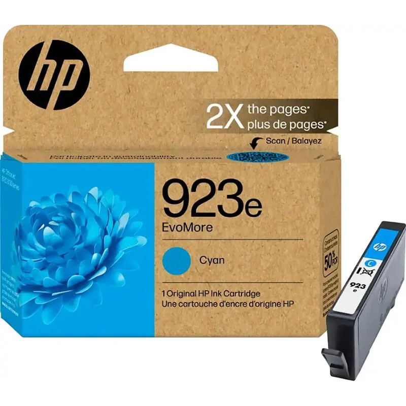 HP 923e (4K0T4LN) EvoMore Cyan Original High Yield Ink Cartridge