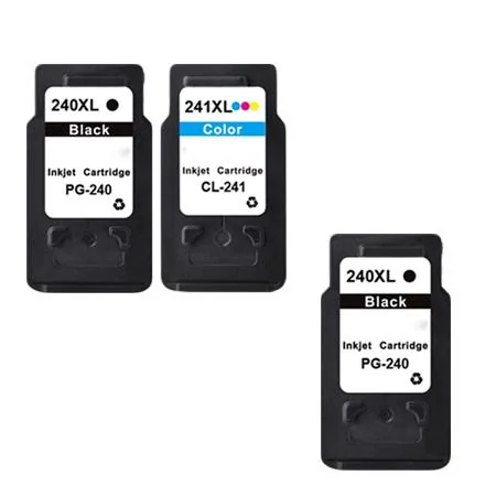 Compatible Canon PG-240XL/CL-241XL Full Set + 1 EXTRA Black Inkjet Cartridges (3 Pack)  Multipack