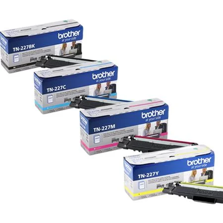 Brother TN227BK/C/M/Y Full Set Original High Capacity Toner Cartridges (4 Pack)