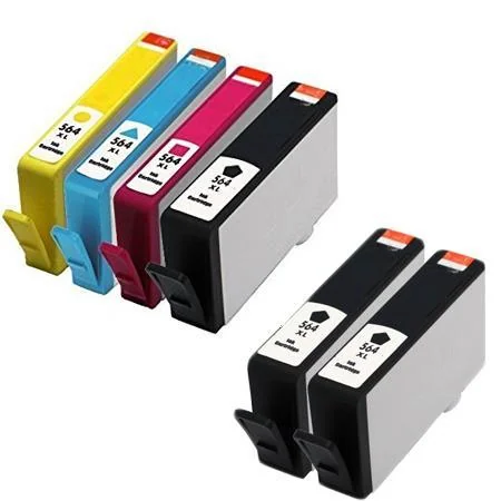Compatible HP 564XLBK/C/M/Y 1 Full set + 2 EXTRA Black Ink Cartridges (6 Pack)  Multipack