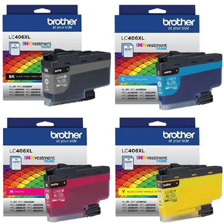 Brother MFC-J4335DW Printer Ink Cartridges (4 Pack) -LC406XLBKS Multipack Original